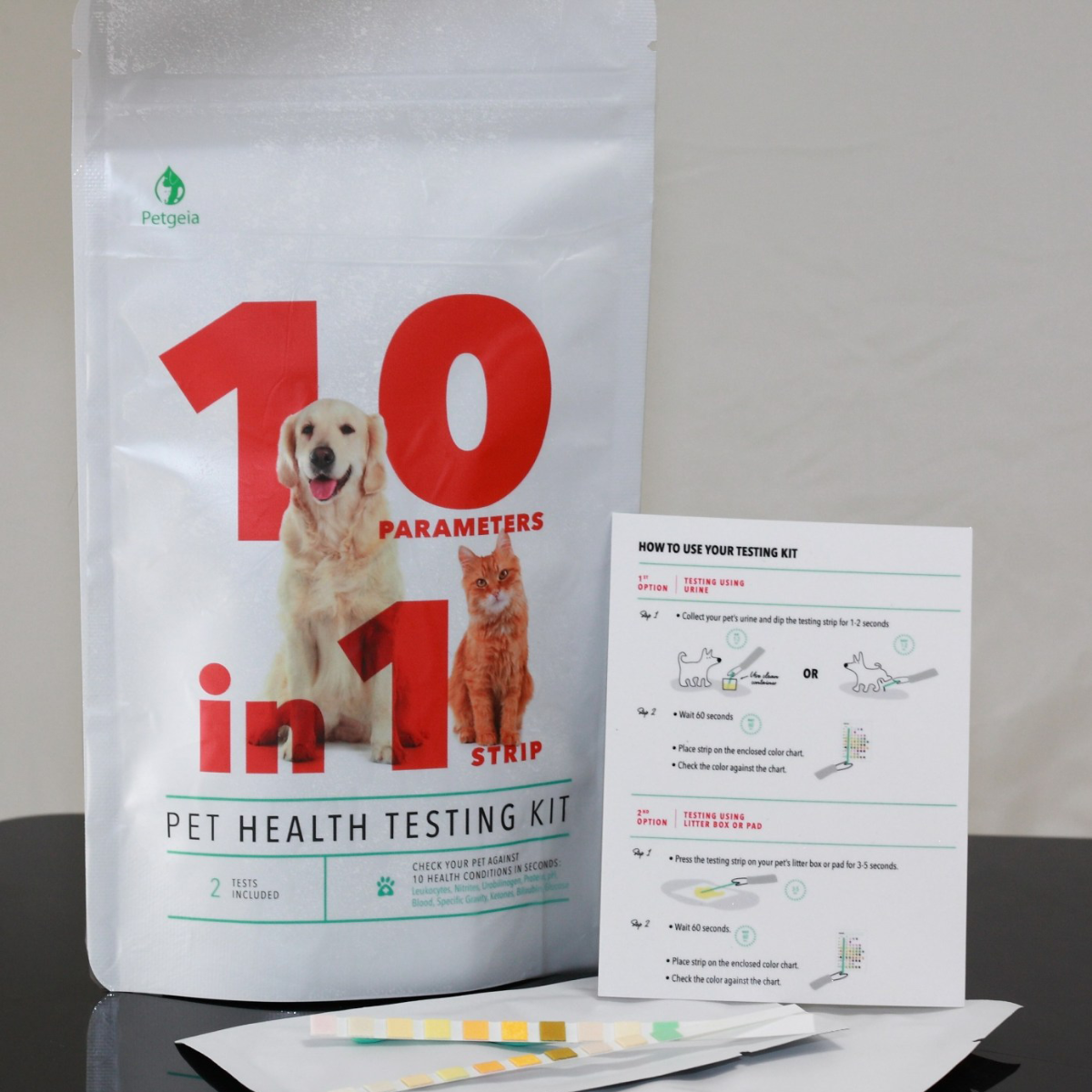 Petgeia 10 in 1 Urine Strip Pet Health Testing Kit-0