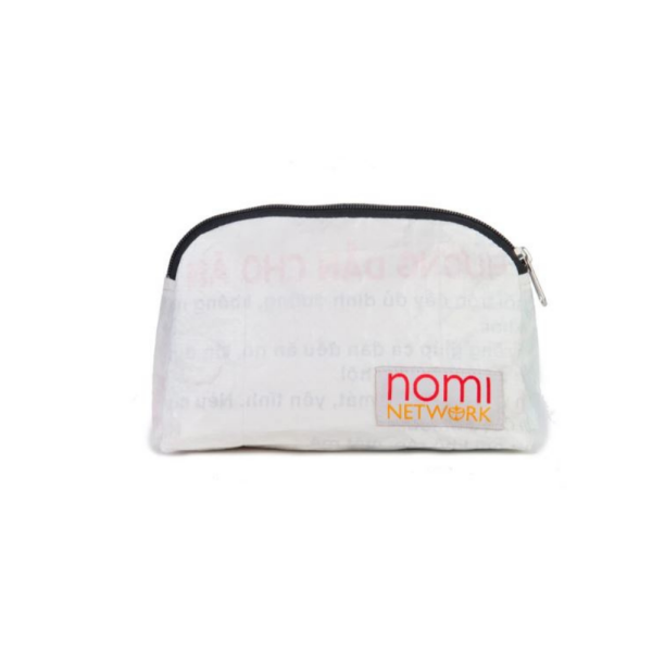 Nomi Network Recycled Rice Bag Pouch- Small white-0
